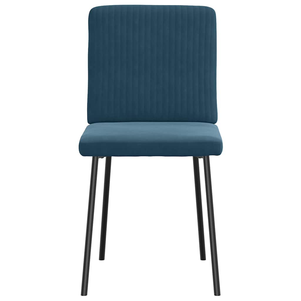 Cadeiras de jantar 4 pcs veludo azul