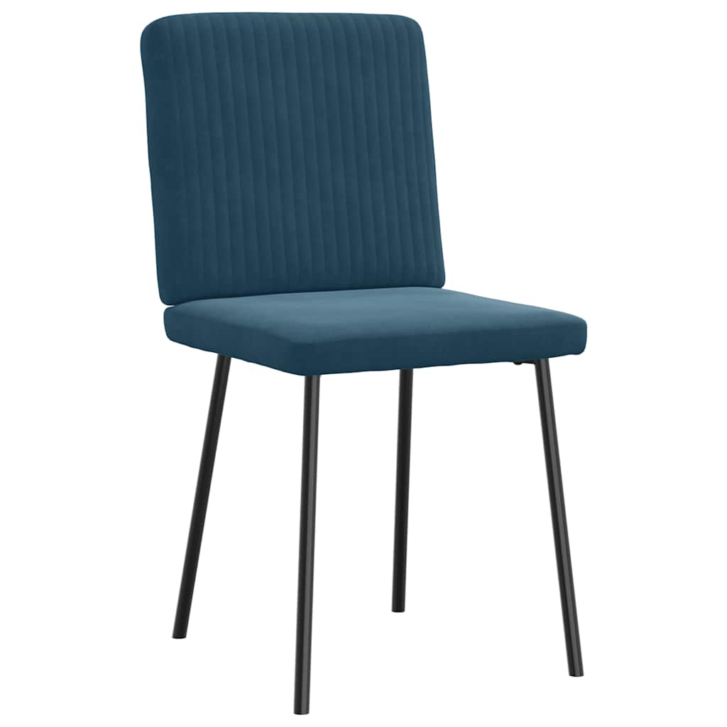 Cadeiras de jantar 4 pcs veludo azul
