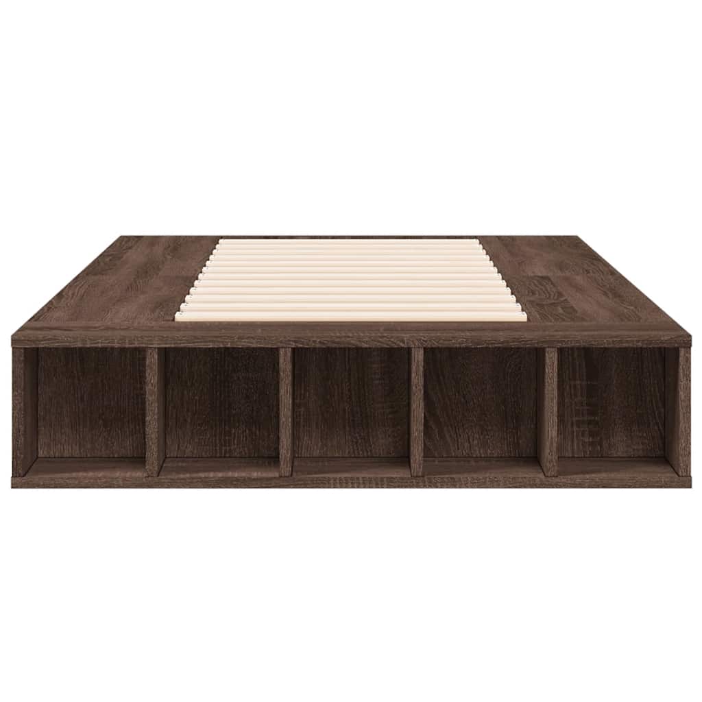 Estrutura de cama 90x190 cm derivados madeira carvalho castanho