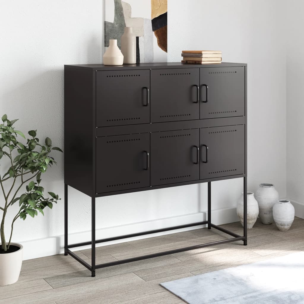 Aparador 100,5x39x107 cm aço preto