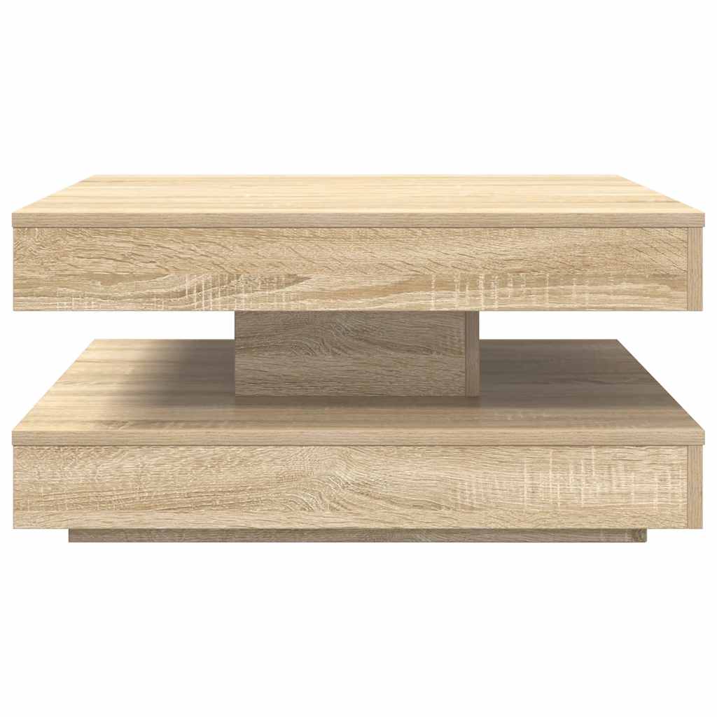 Mesa de centro rotativa a 360graus 70x70x34,5cm carvalho sonoma