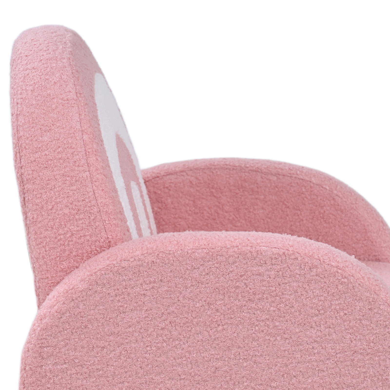 Poltrona para crianças com encosto em forma de arco-íris sofá para crianças tecido suave em borrego 45x41x52 cm rosa
