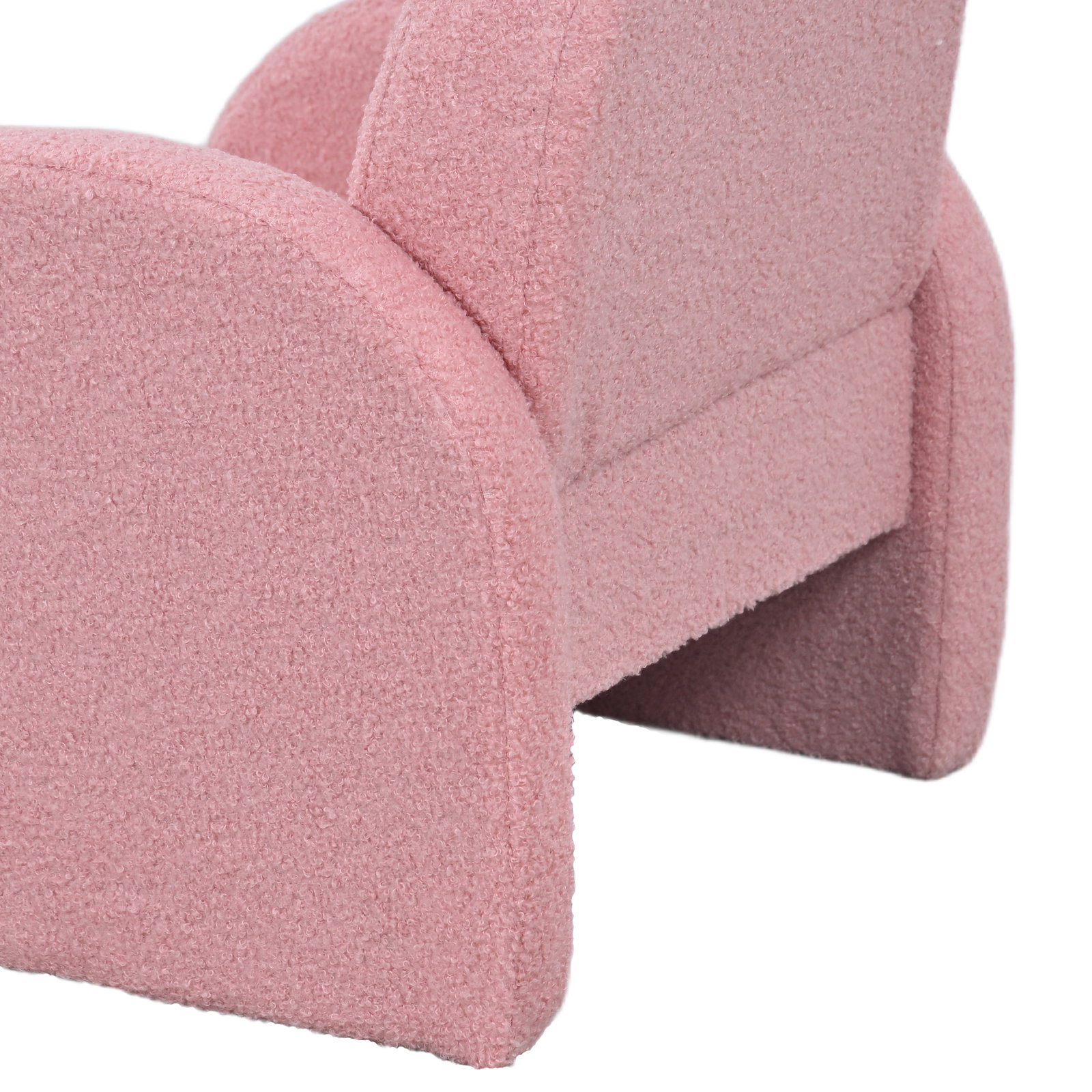 Poltrona para crianças com encosto em forma de arco-íris sofá para crianças tecido suave em borrego 45x41x52 cm rosa