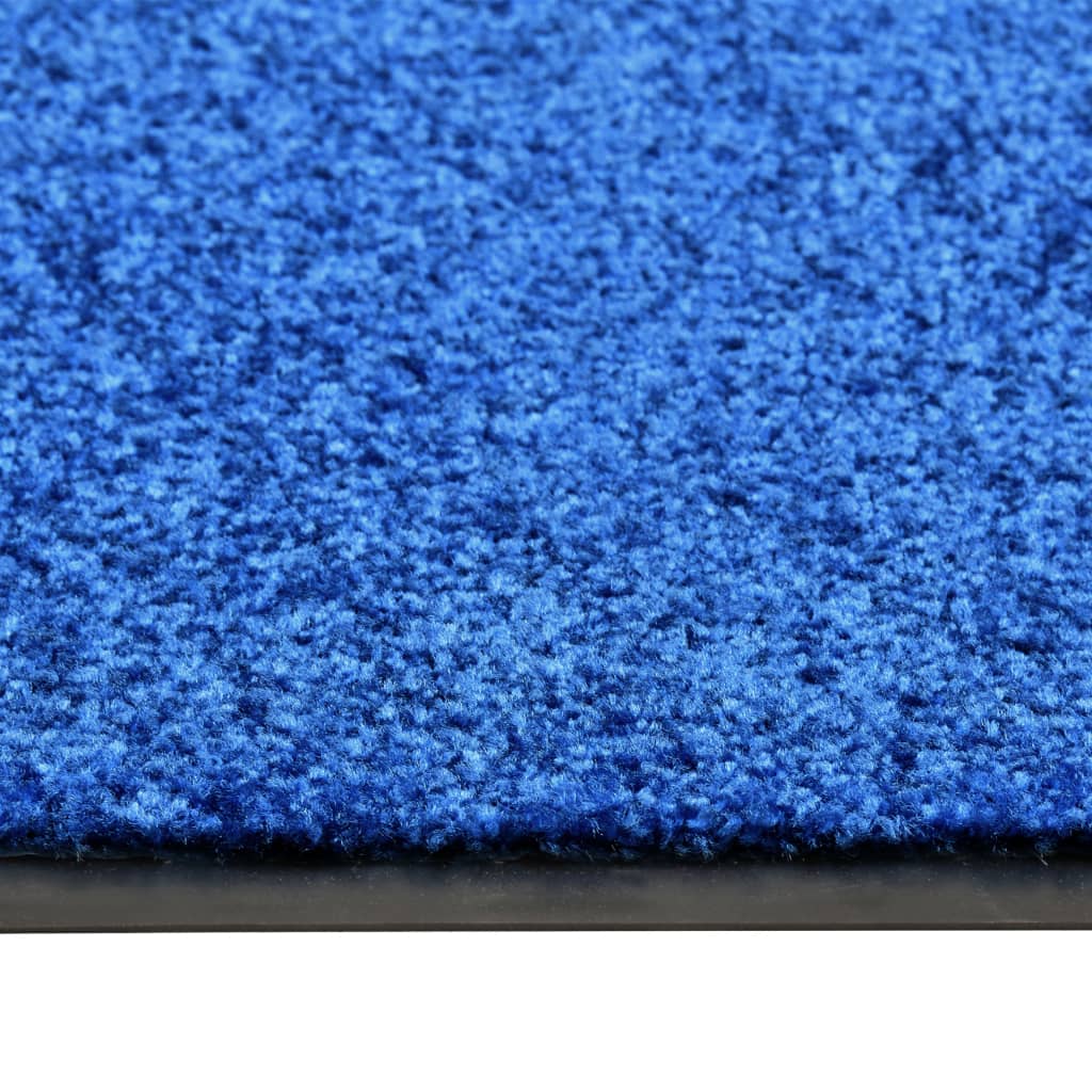 Tapete de porta lavável 90x150 cm azul
