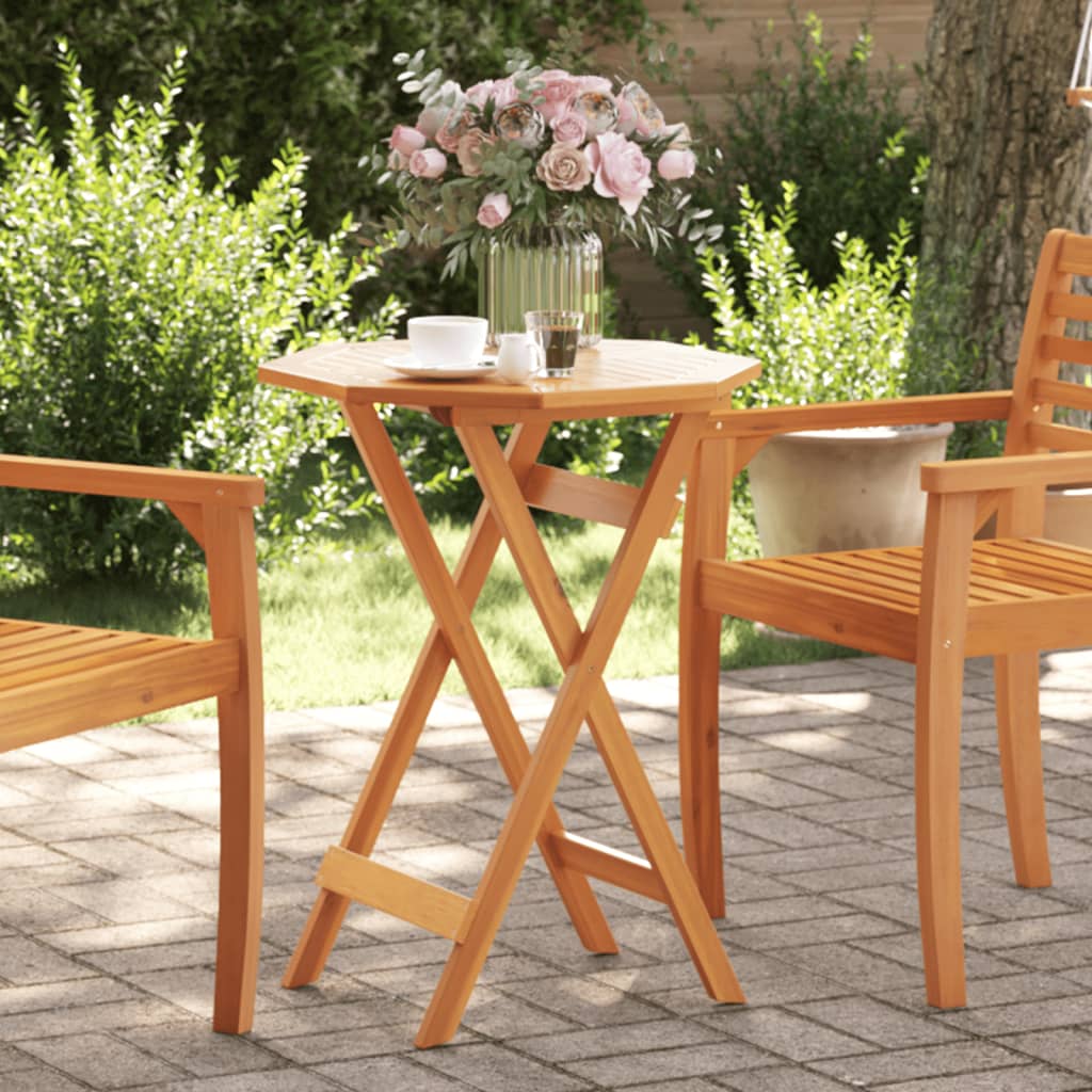 Mesa de jardim dobrável ø60x75 cm madeira de acácia maciça