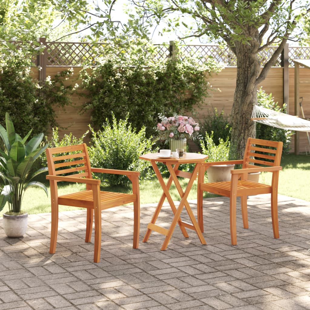 Mesa de jardim dobrável ø60x75 cm madeira de acácia maciça