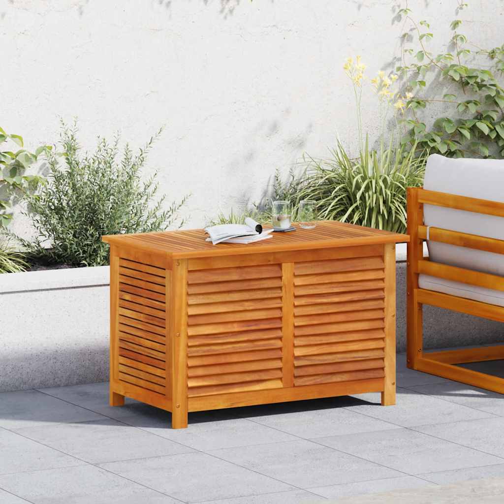 Caixa arrumação jardim c/ veneziana 90x50x56 cm acácia maciça