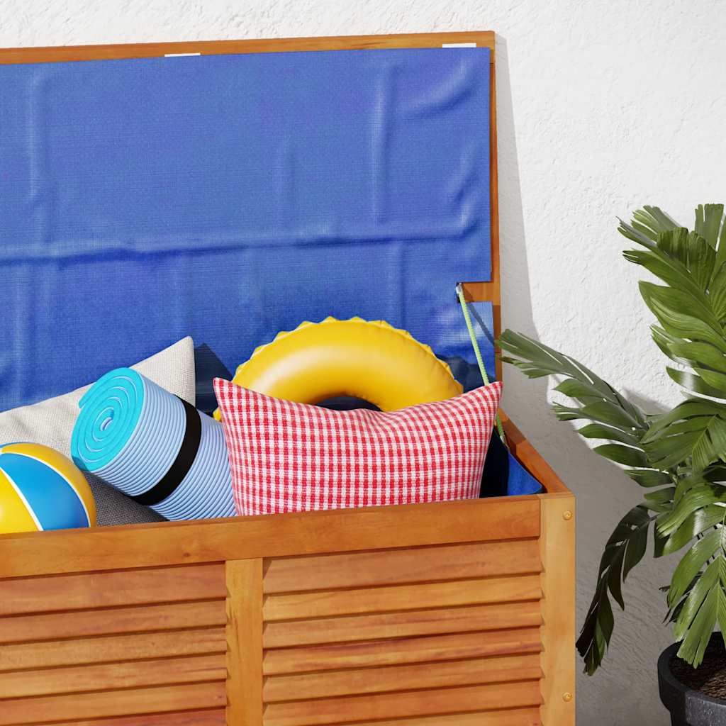 Caixa arrumação jardim c/ veneziana 90x50x56 cm acácia maciça