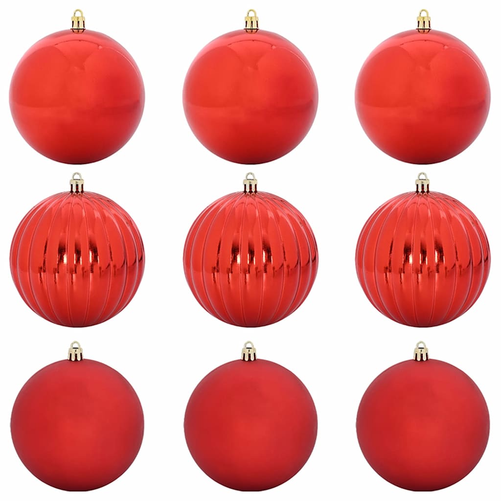 Conjunto de bolas de natal xl 9 unid. vermelho ø 15 cm plástico