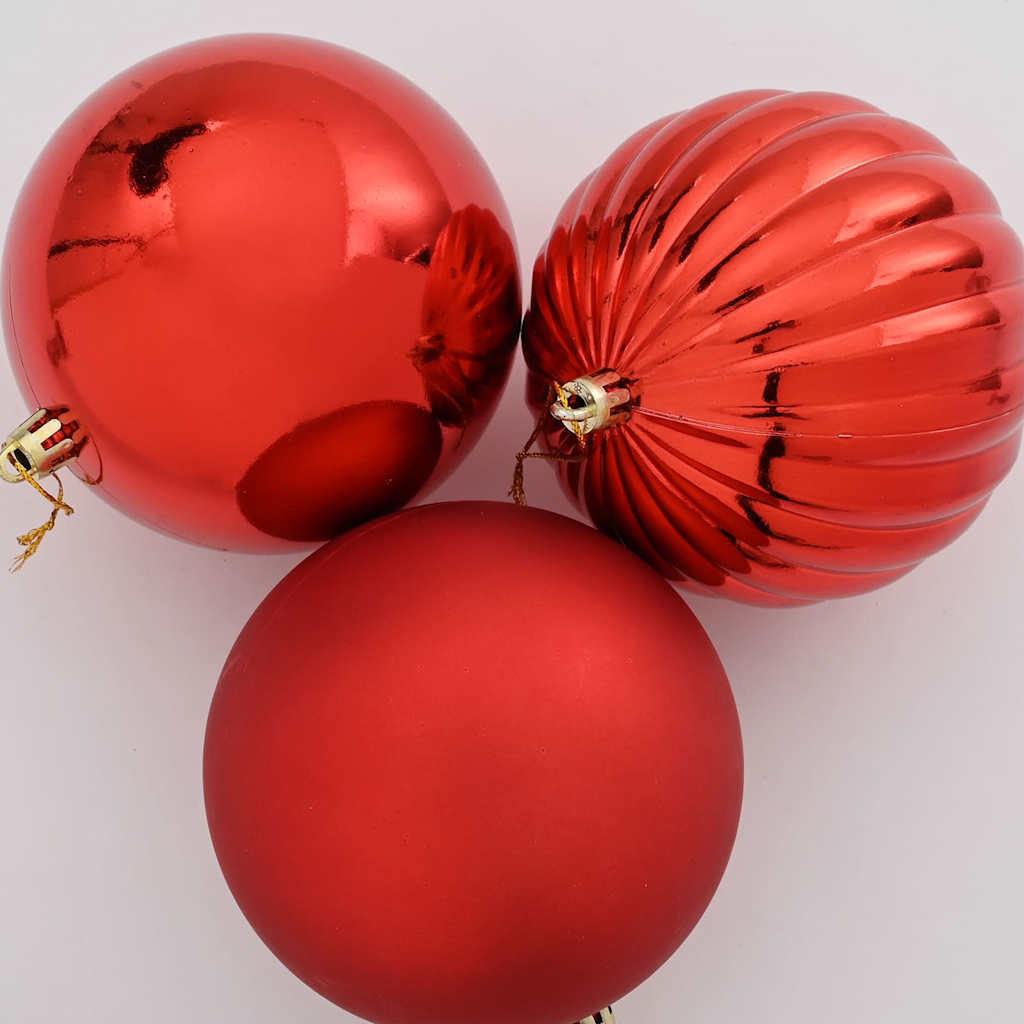 Conjunto de bolas de natal xl 9 unid. vermelho ø 15 cm plástico