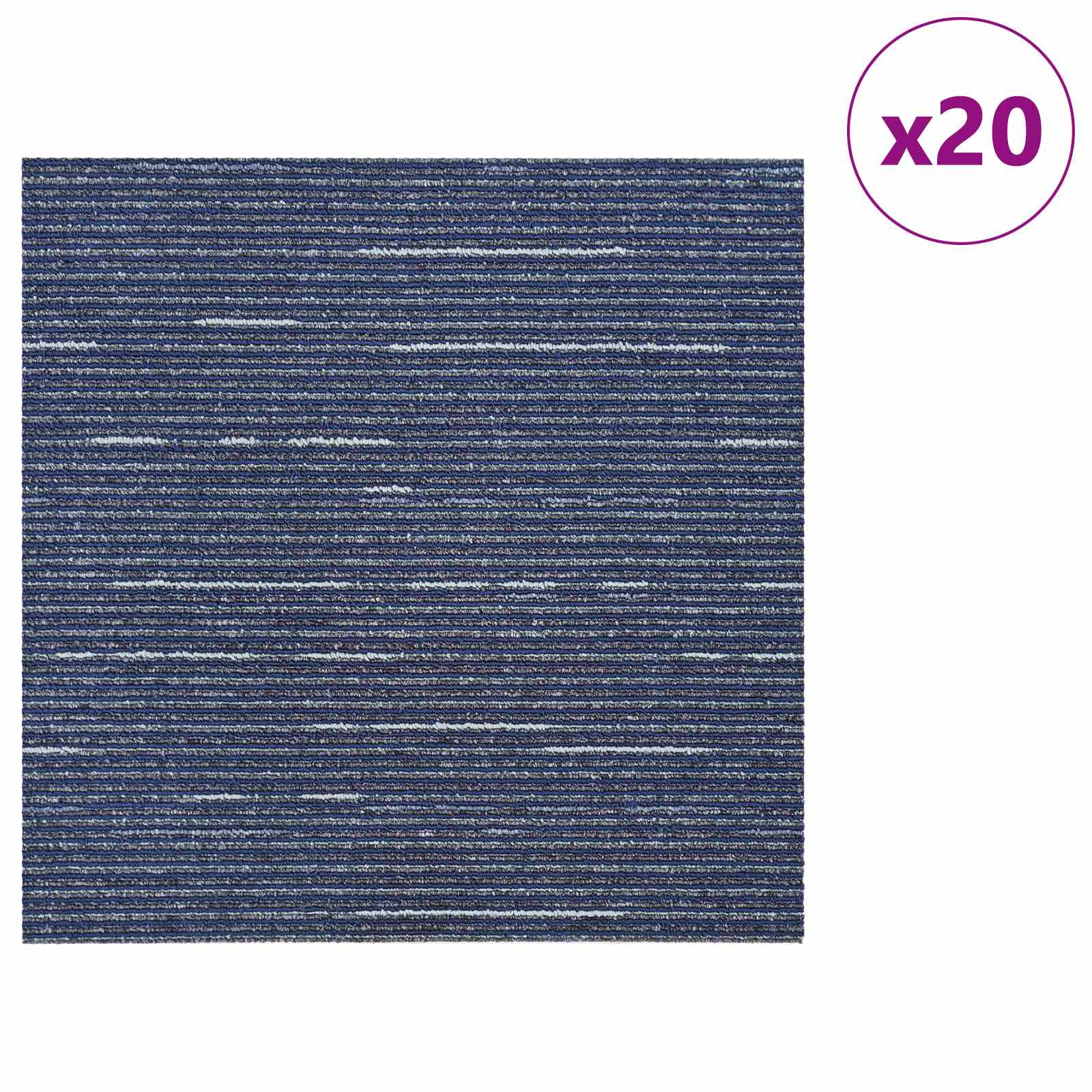 Azulejo de carpete listrado azul 50 x 50 cm 20 unid.