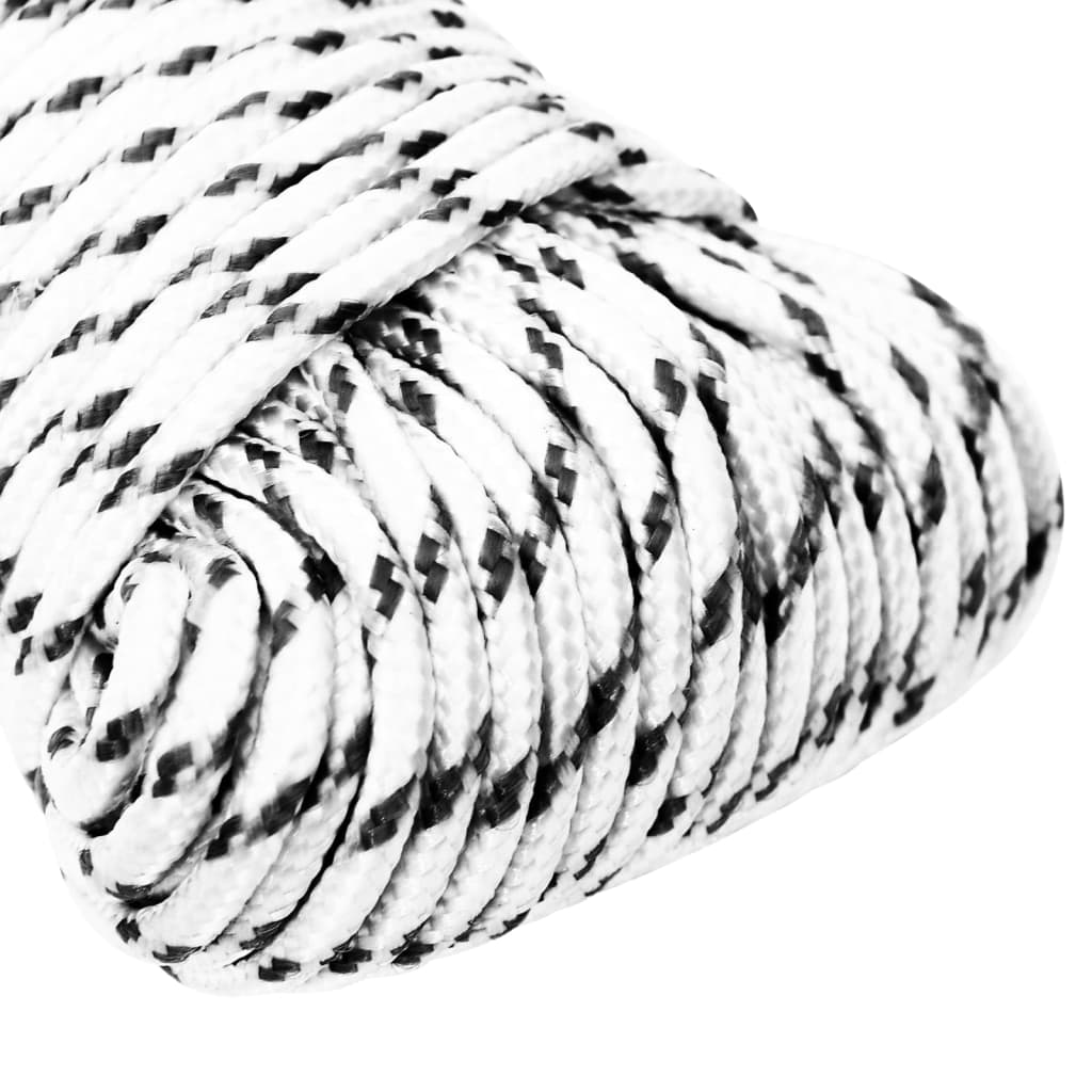 Corda entrançada para barco 3 mm x 50 m poliéster branco