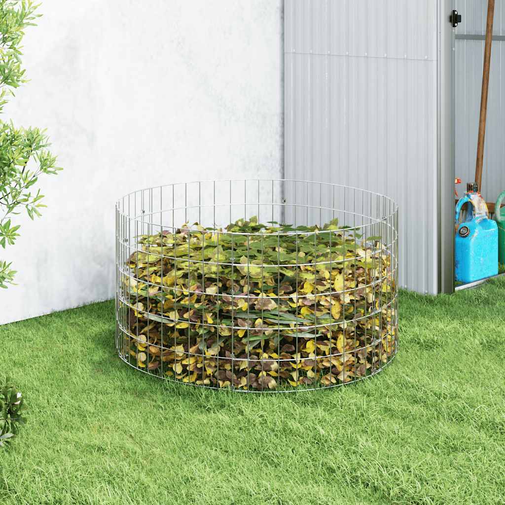 Compostor de jardim ø100x50 cm aço galvanizado