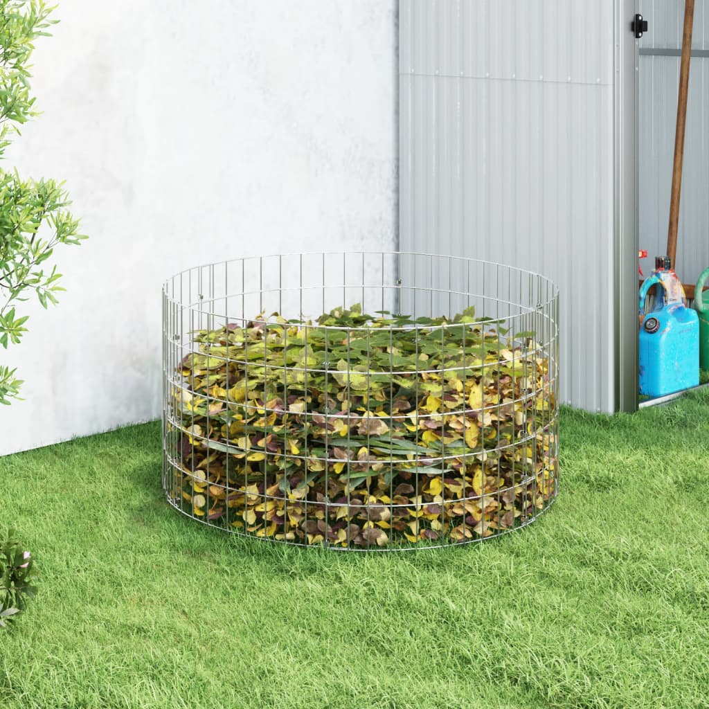 Compostor de jardim ø100x50 cm aço galvanizado