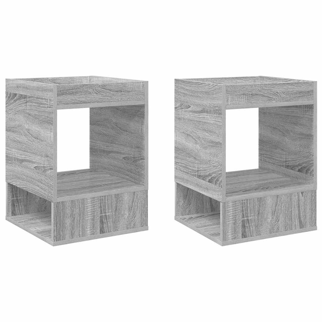Mesa de apoio 2 unid. cinza sonoma 40 x 40 x 56 cm