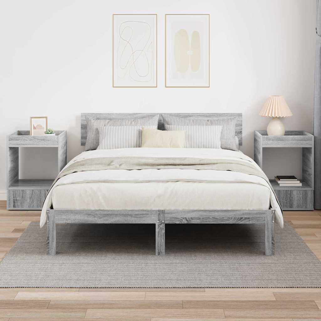 Mesa de apoio 2 unid. cinza sonoma 40 x 40 x 56 cm