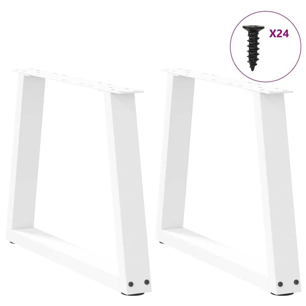 Pés para mesa de centro em v 2 peças branco 70x(42-43,3) cm aço