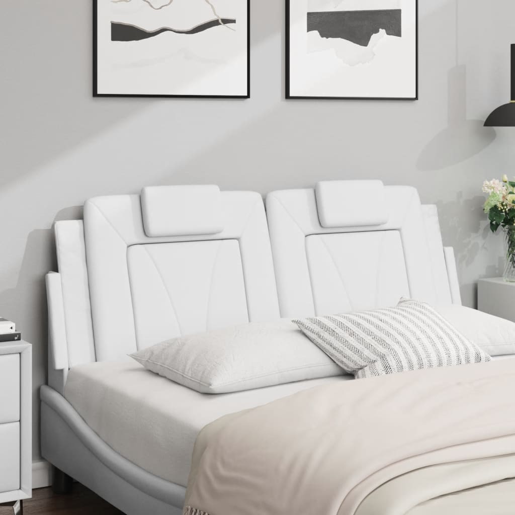 Almofadão de cabeceira viana 120 cm couro artificial branco