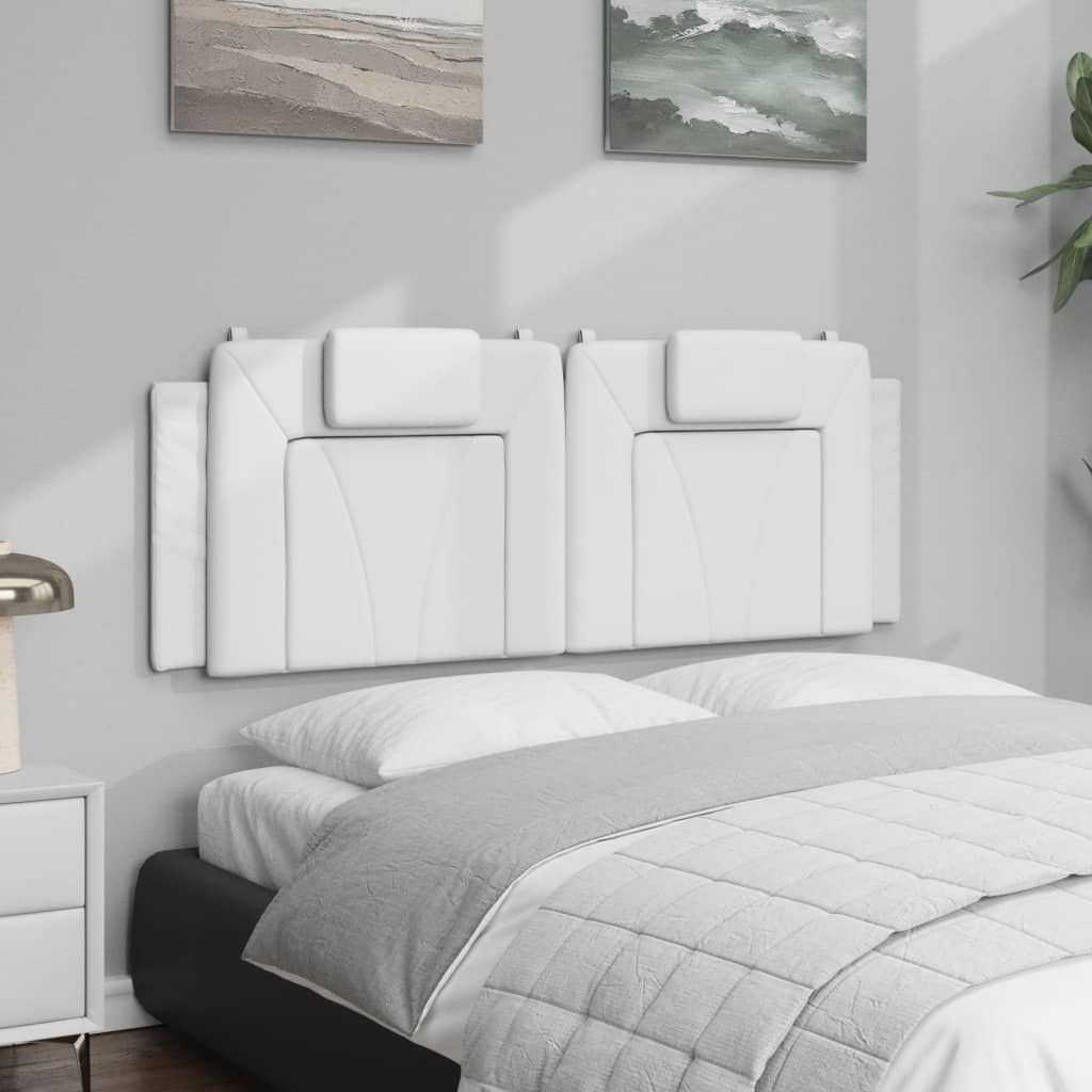 Almofadão de cabeceira viana 120 cm couro artificial branco