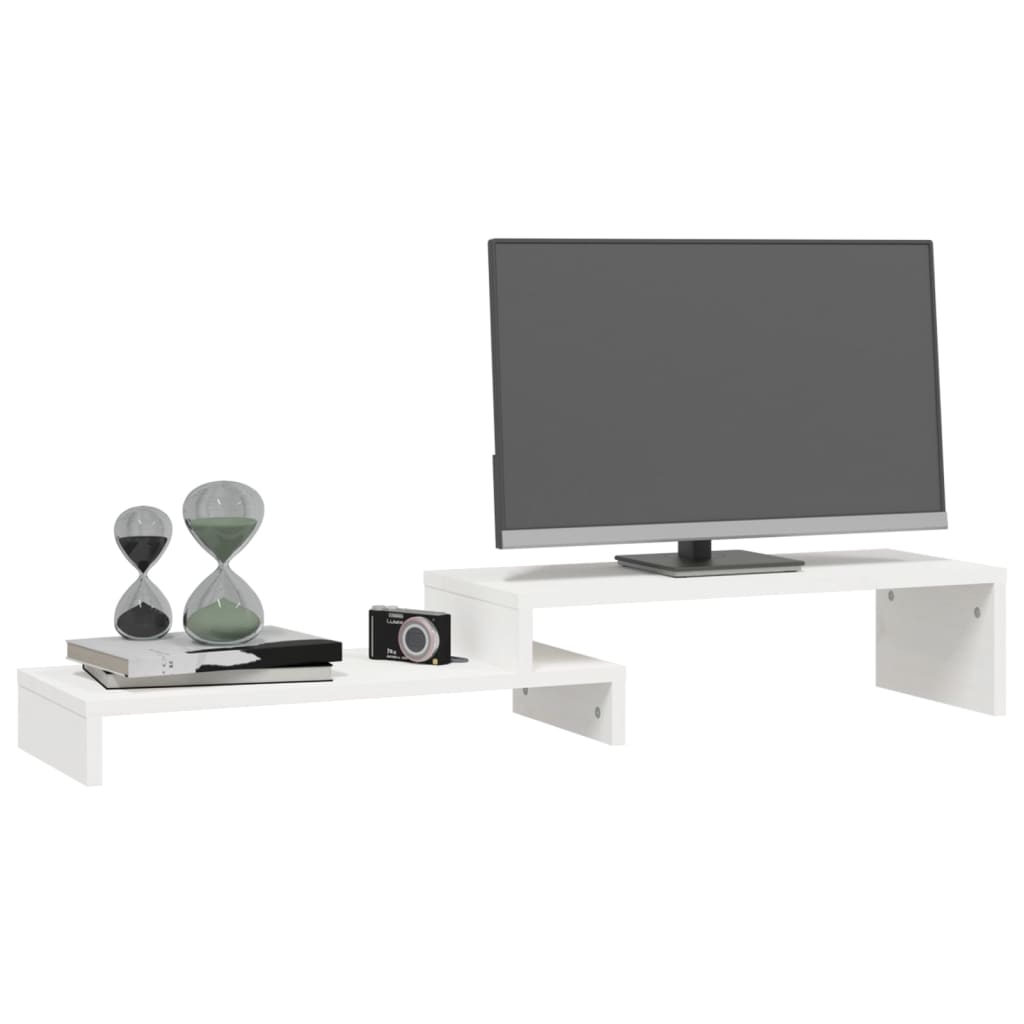 Suporte para monitor (52-101)x22x14 cm pinho maciço branco