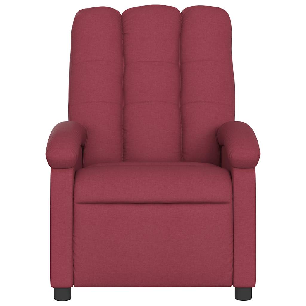 Poltrona de massagem reclinável em tecido vermelho vinho
