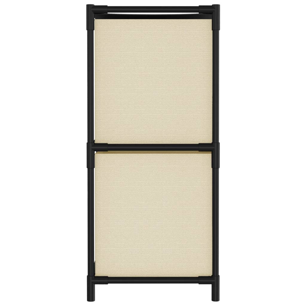 Armário de arrumação com 4 cestos tecido 63x30x71 cm aço creme
