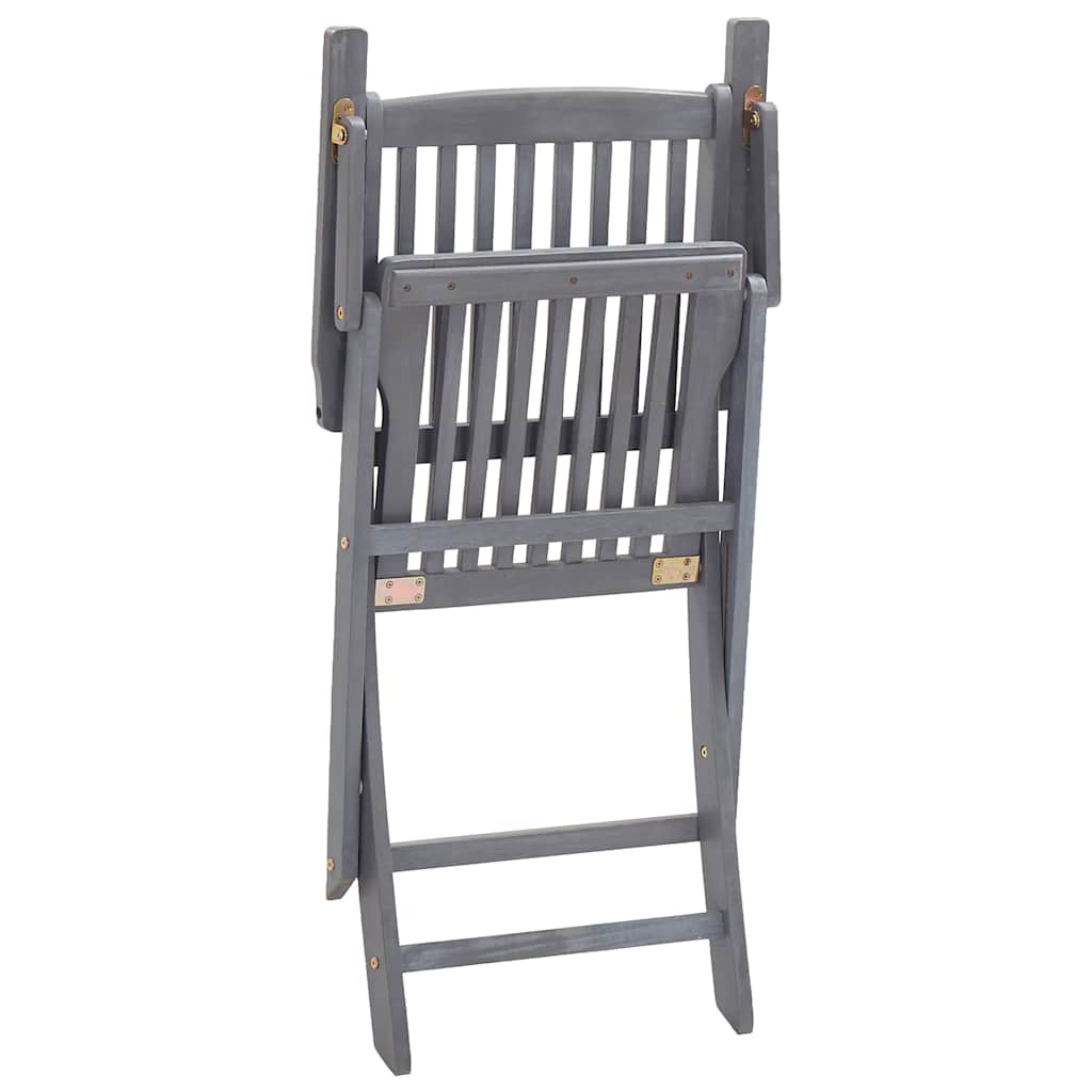 Cadeiras de exterior dobráveis 8pcs c/ almofadões acácia maciça