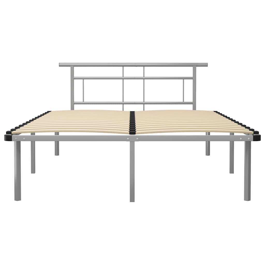 Estrutura de cama sem colchão 140x200 cm metal cinzento