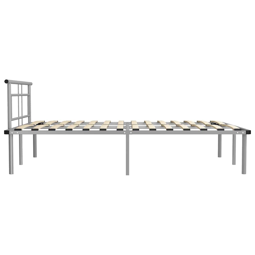 Estrutura de cama sem colchão 140x200 cm metal cinzento