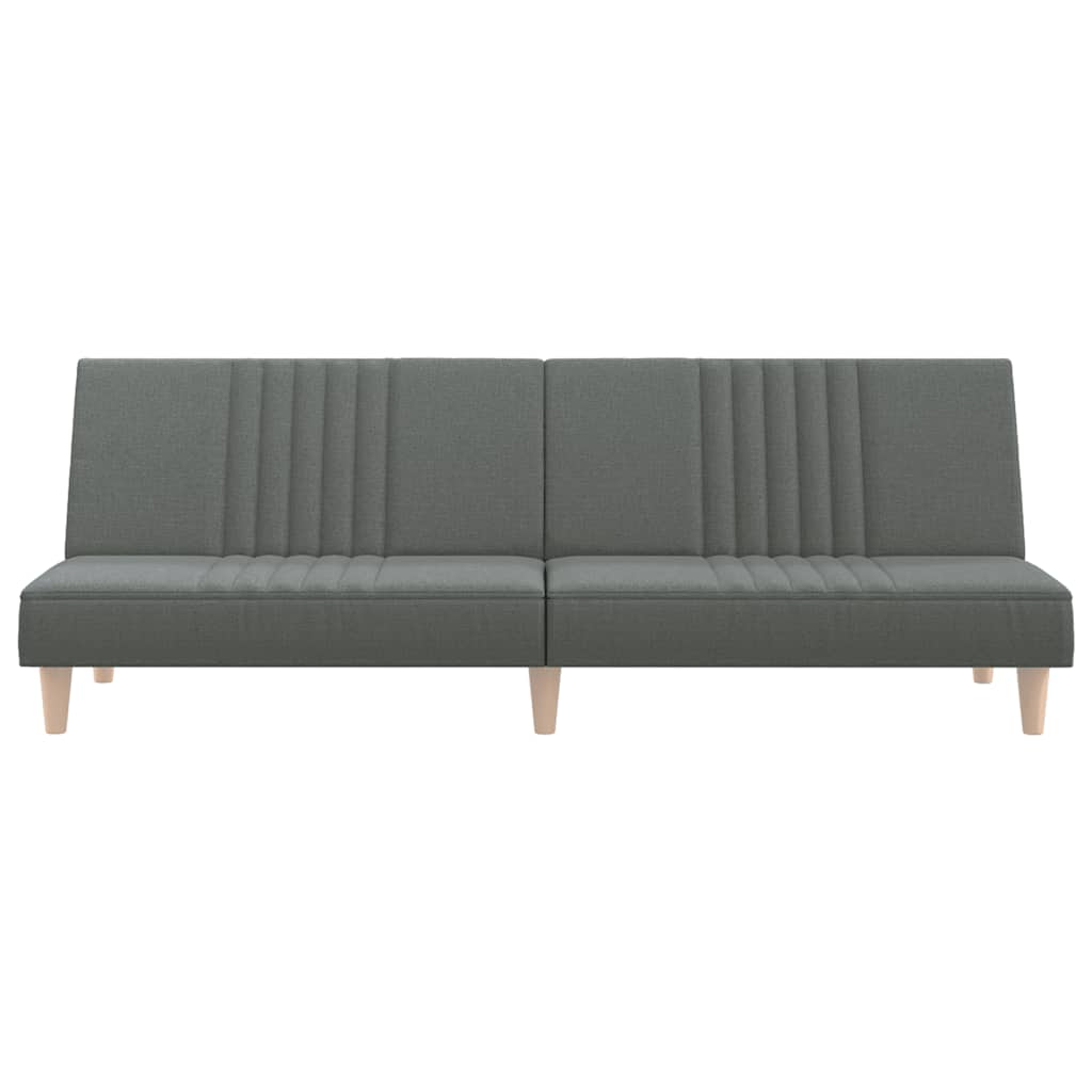 Sofá-cama tecido cinzento-escuro