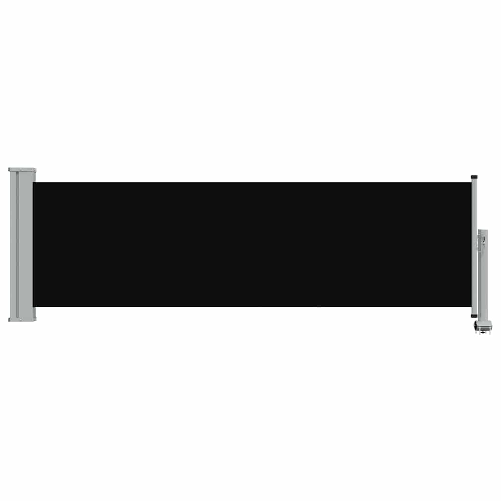 Toldo lateral retrátil para pátio 80x300 cm preto