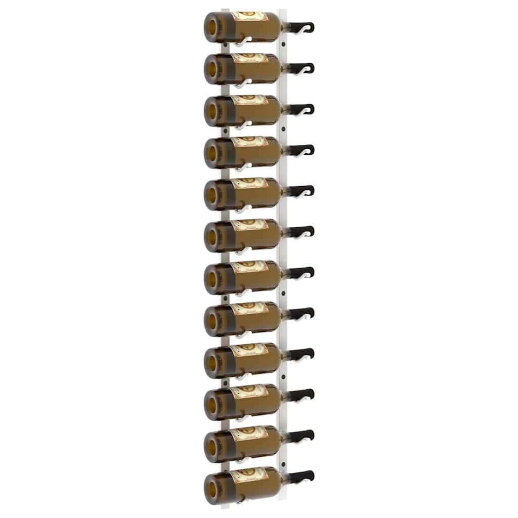 Garrafeira de parede para 12 garrafas 2 pcs ferro branco