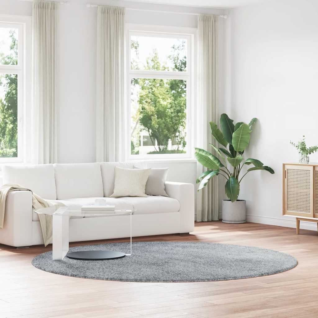 Tapete shaggy de pelo alto navarra 240x240 cm cinzento-claro