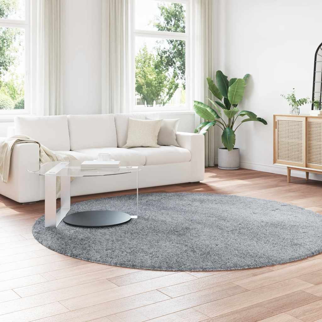 Tapete shaggy de pelo alto navarra 240x240 cm cinzento-claro