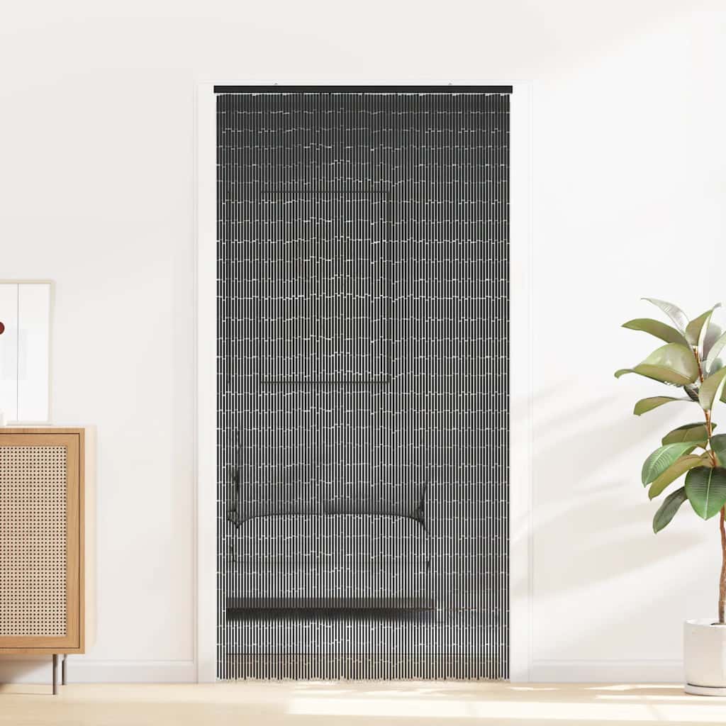 Cortina de porta contra insetos cinza escuro 100x200 cm bambu