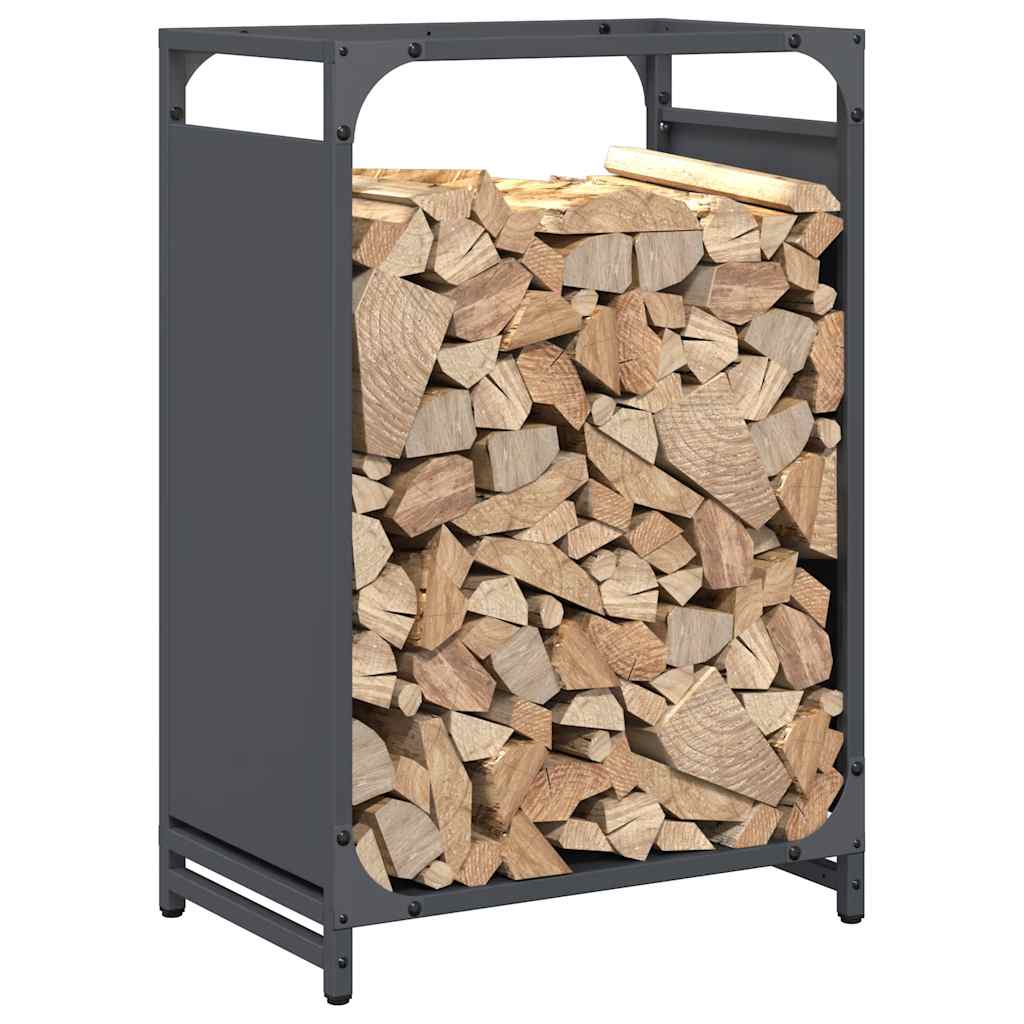 Suporte para lenha 44x28x65 cm aço laminado a frio antracite