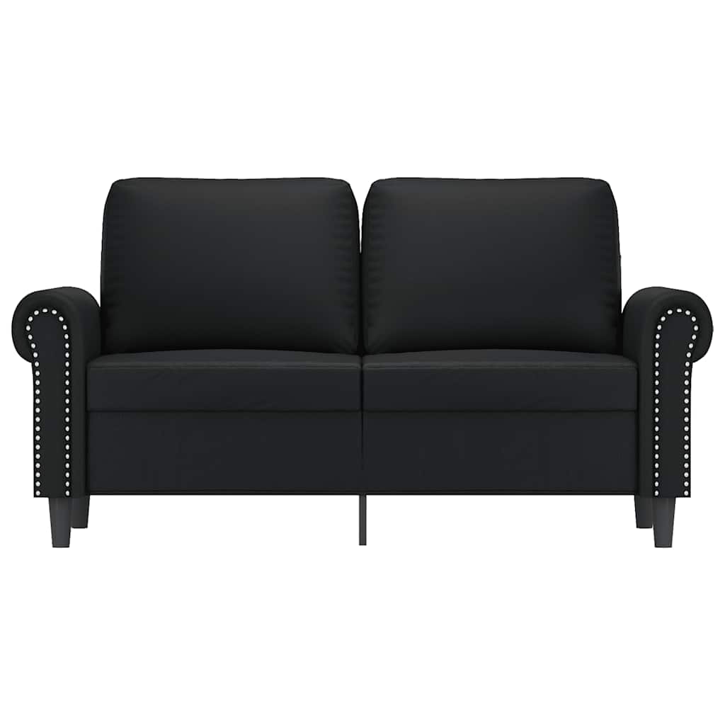 Sofá de 2 lugares 120 cm couro artificial preto