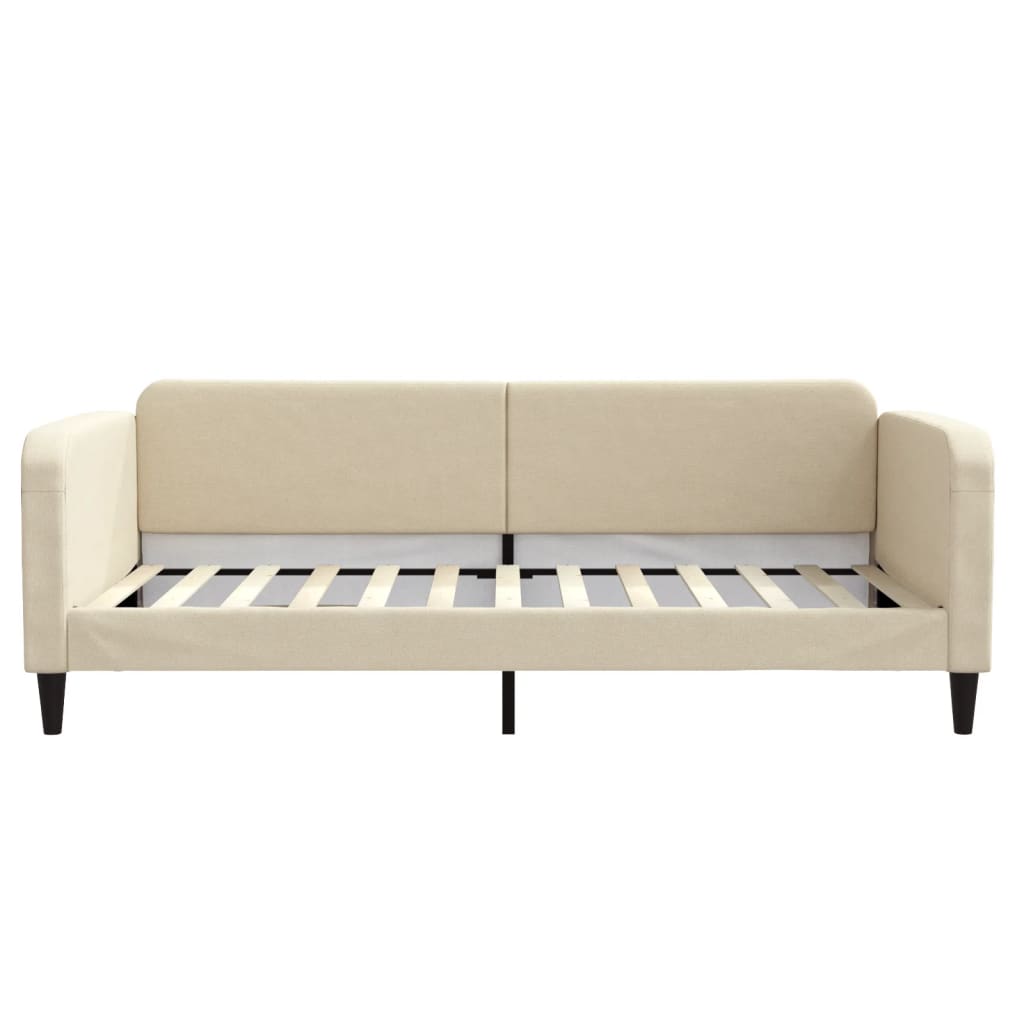 Sofá-cama 100x200 cm tecido cor creme