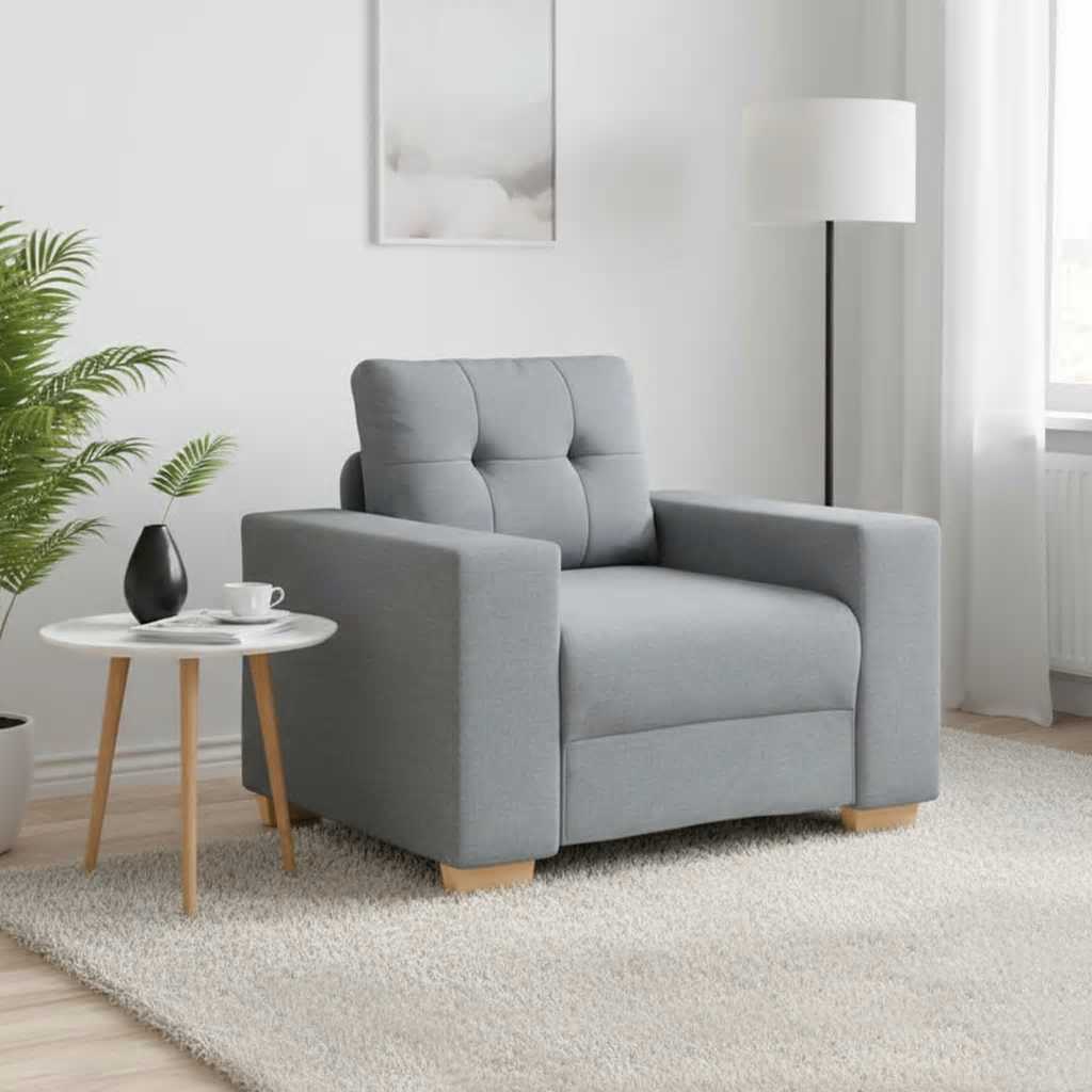 Poltrona cinza claro 100x78x80 cm em tecido