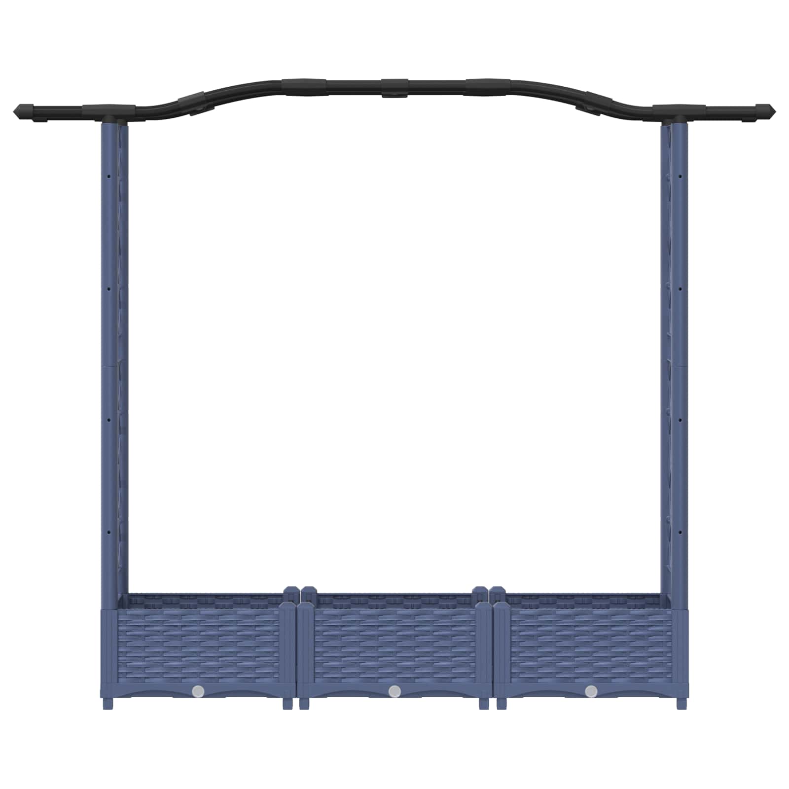 Cama elevada com treliça e telhado cinzento 169 x 40 x 123 cm