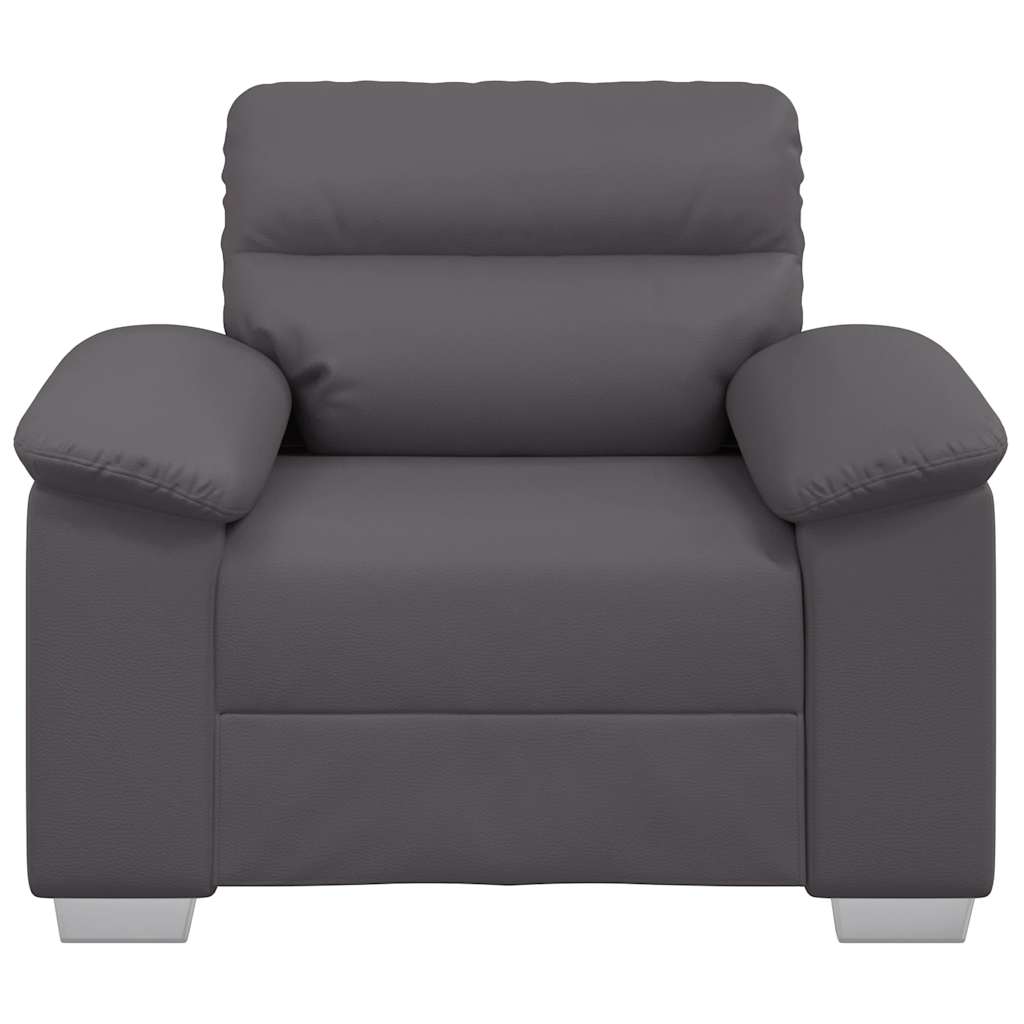 Poltrona 100x81x84 cm couro artificial cinzento