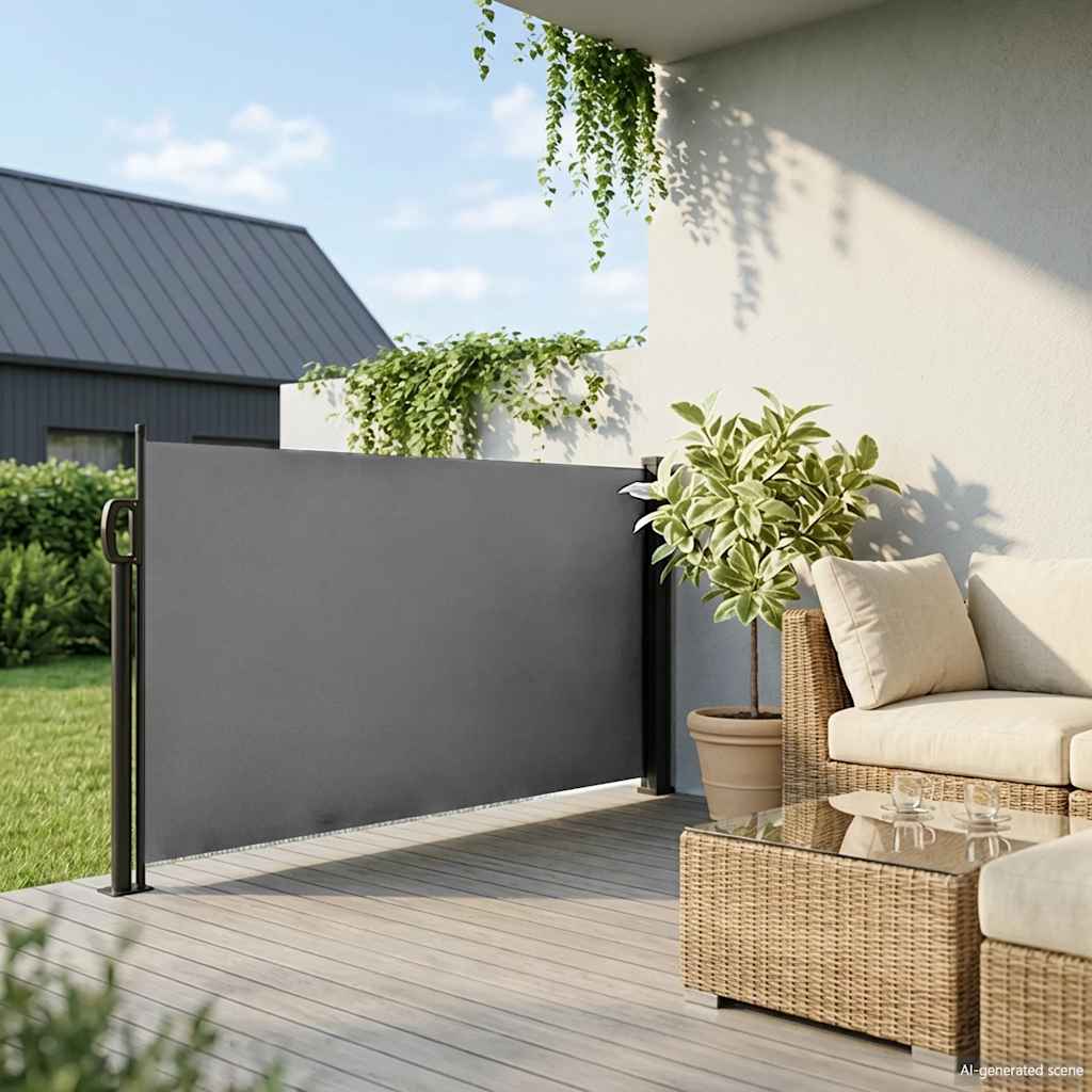 Toldo lateral retrátil antracite 100x300 cm