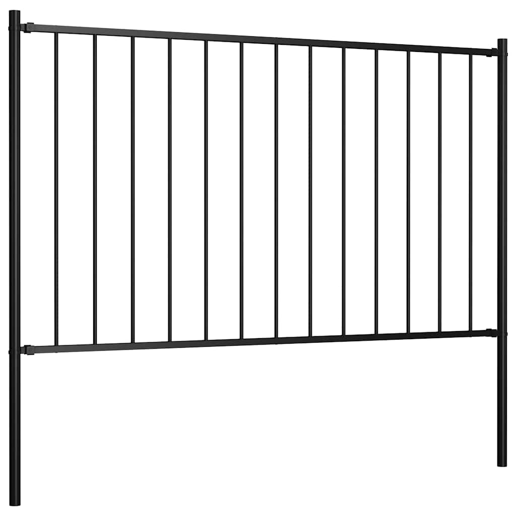 Painel de cerca woerden com postes de aço 1,7x1,25 m preto