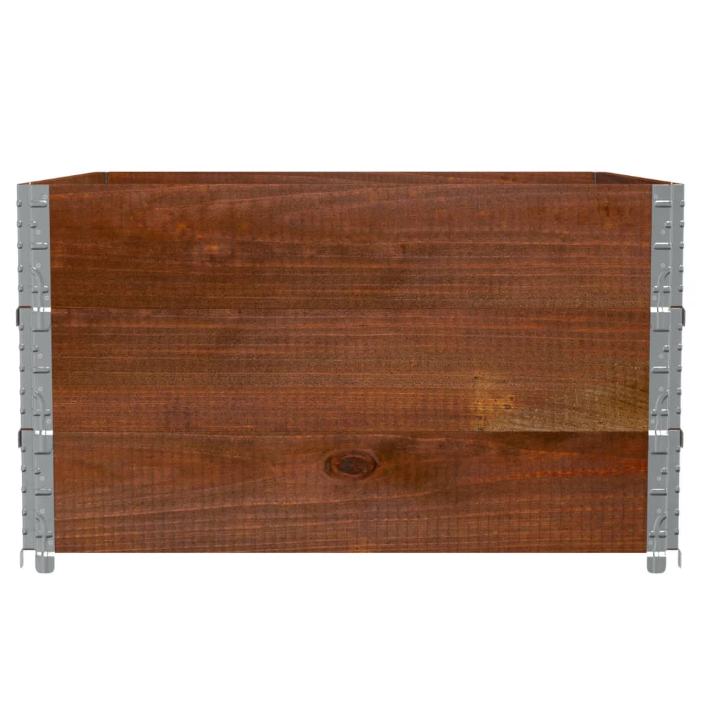 Colares para paletes 3 pcs 100x100 cm pinho maciço castanho