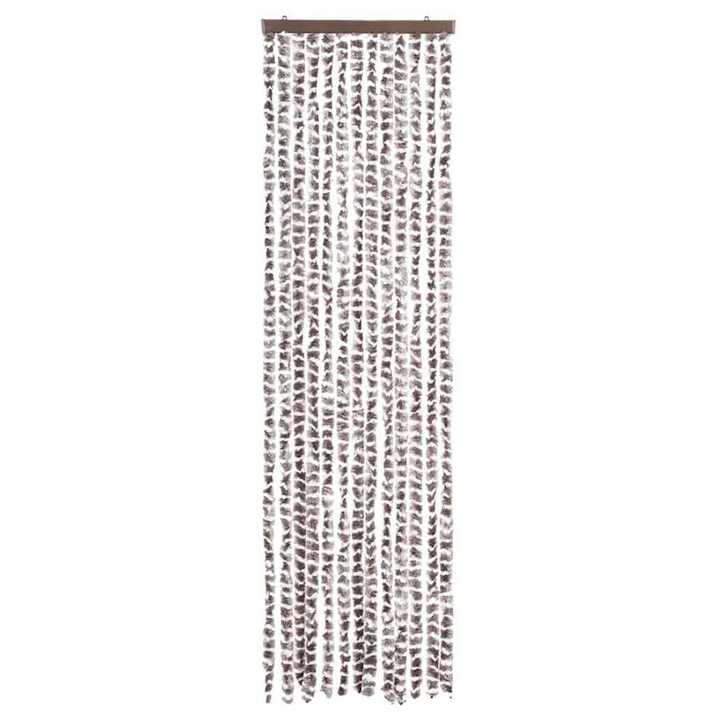 Cortina anti-insetos 56x200cm chenille cinza-acastanhado/branco