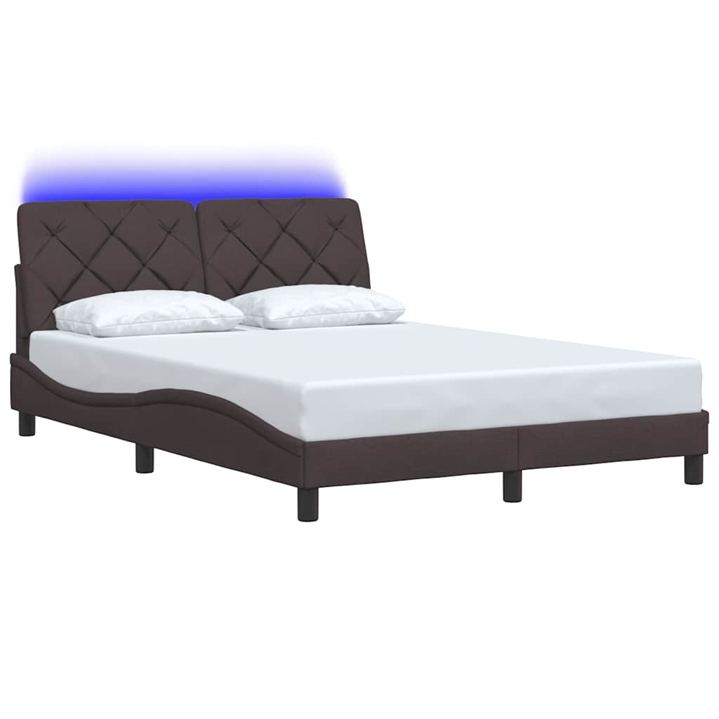 Estrutura de cama com LED sem colchão 140x200 cm tecido