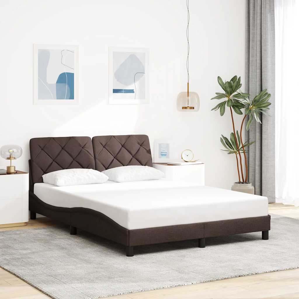 Estrutura de cama com LED sem colchão 140x200 cm tecido