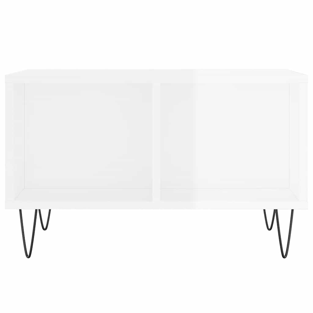 Mesa de centro 60x50x36,5 cm derivados madeira branco brilhante