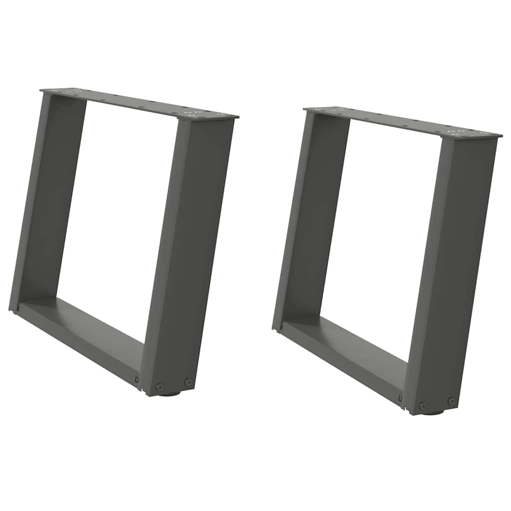 Pés para mesa de centro em forma de u, 2 peças, antracite, 70x (42-43) cm, aço