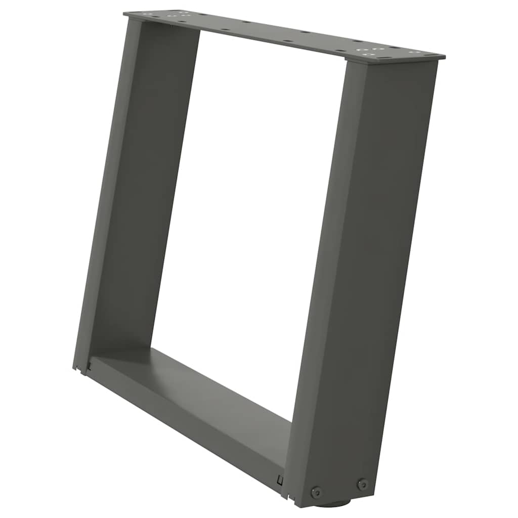 Pés para mesa de centro em forma de u, 2 peças, antracite, 70x (42-43) cm, aço